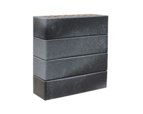 Клинкерный кирпич ЛСР черно-серебристый Берген гладкий