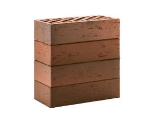 Кирпич керамический лицевой пустотелый ЛСР (красный темный флэш ультра) рустик