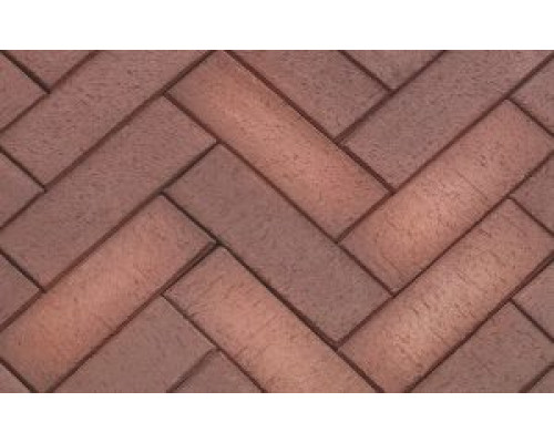 Тротуарная клинкерная брусчатка ЛСР Ноттингем красный флэш Лонг, 200x80x50 мм